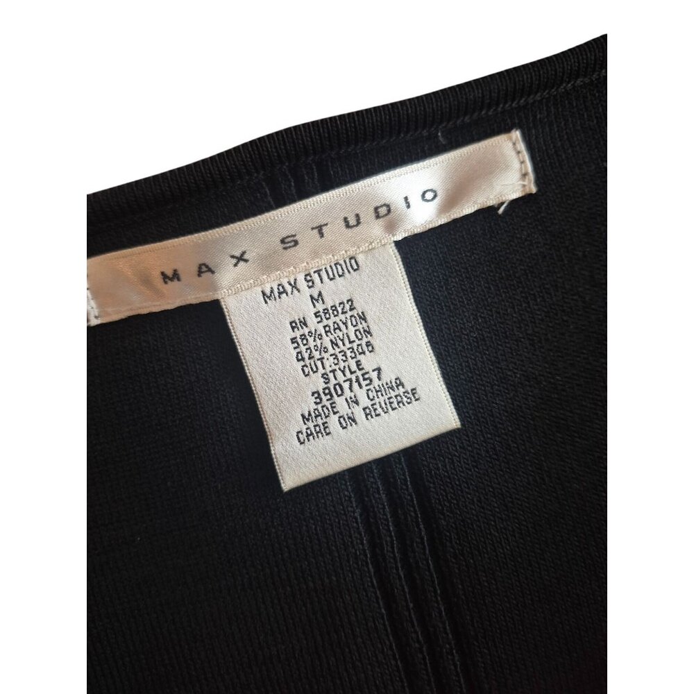 Max Studio Black Long-Sleeve Textured Knit Dress Large - Picture 5 of 6